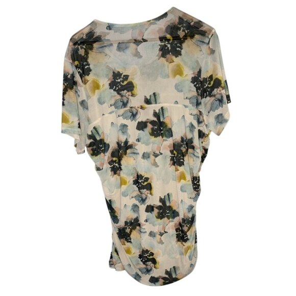 Torrid Womens Floral Ruched Stretch Mesh Blouse Top Crew Neck Sweetheart Bodice - Picture 2 of 10